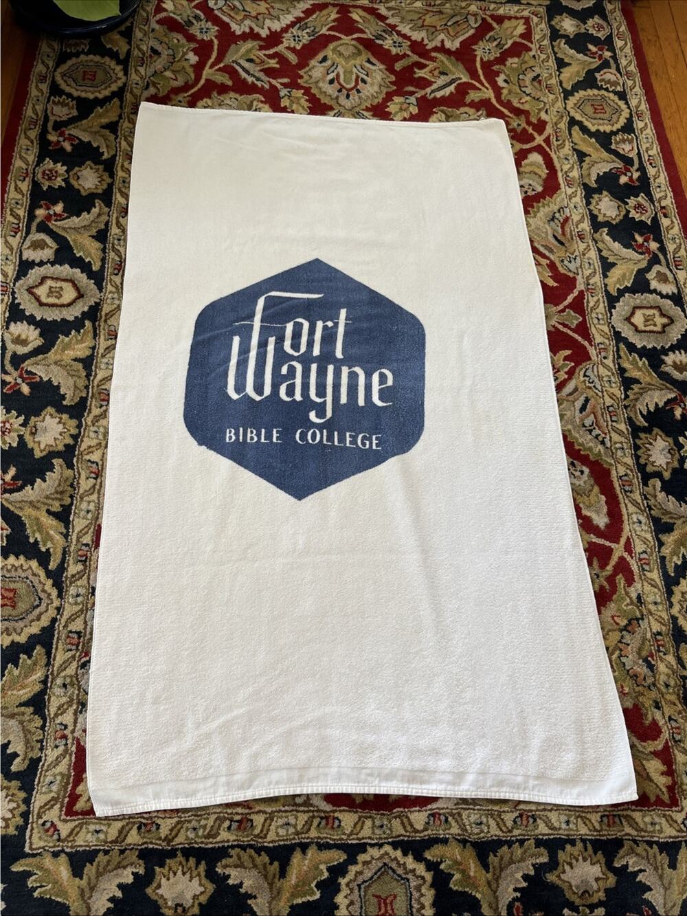 Vintage Cannon Fort Wayne Bible College Cotton Beach Pool Towel 33 x 55 XL